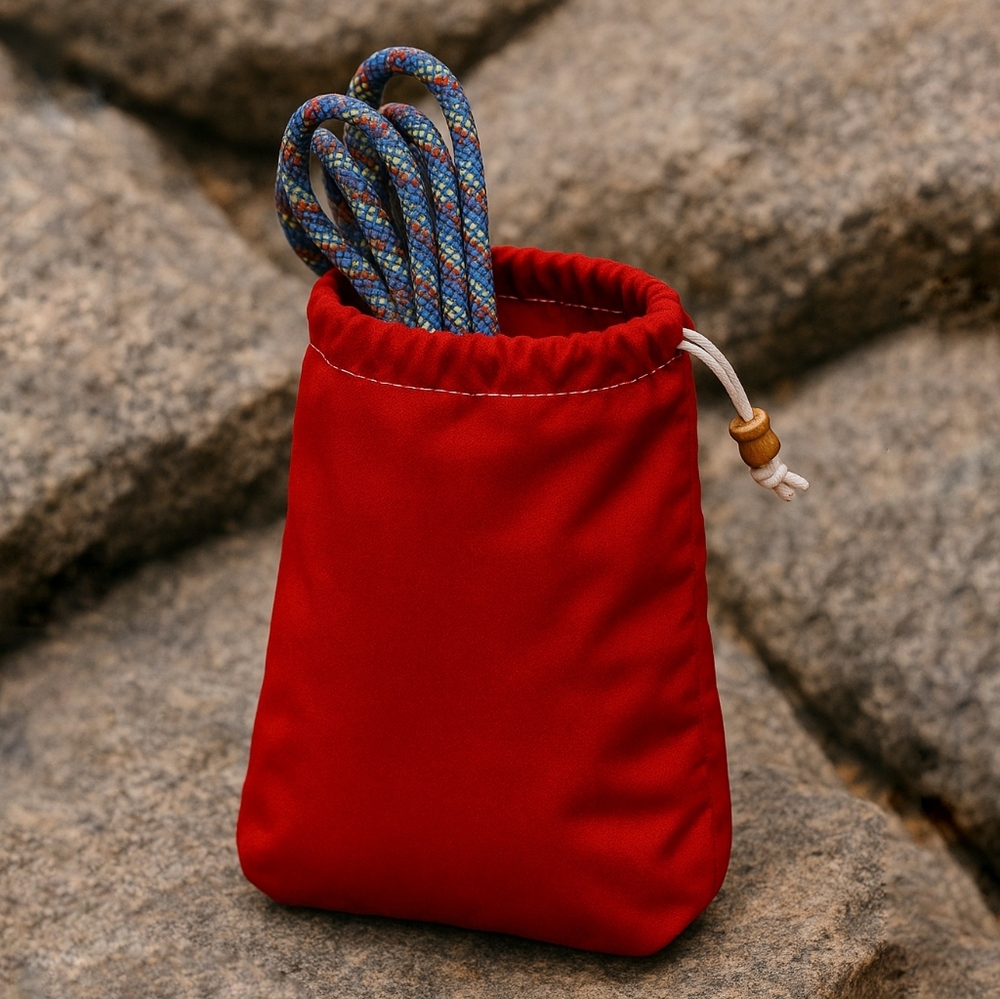 REI Small Nylon Stuff Sack Red Travel Drawstring Container Vintage Retro 7"x9"